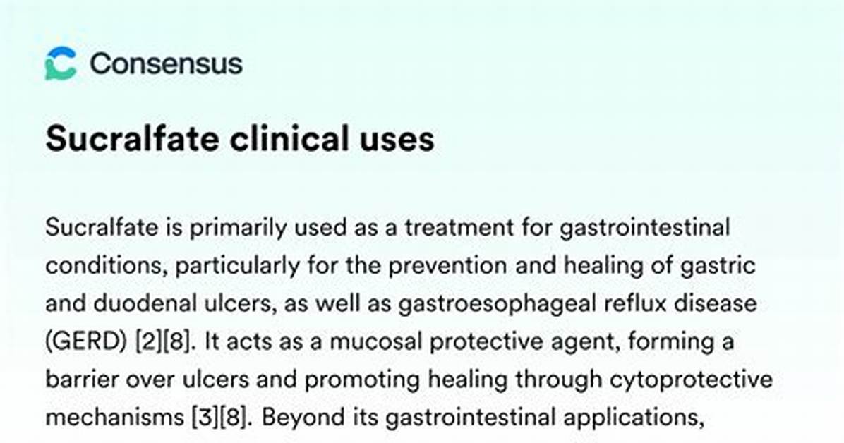 Clinical Evidence How Sucralfate Physically Shields Ulcers From