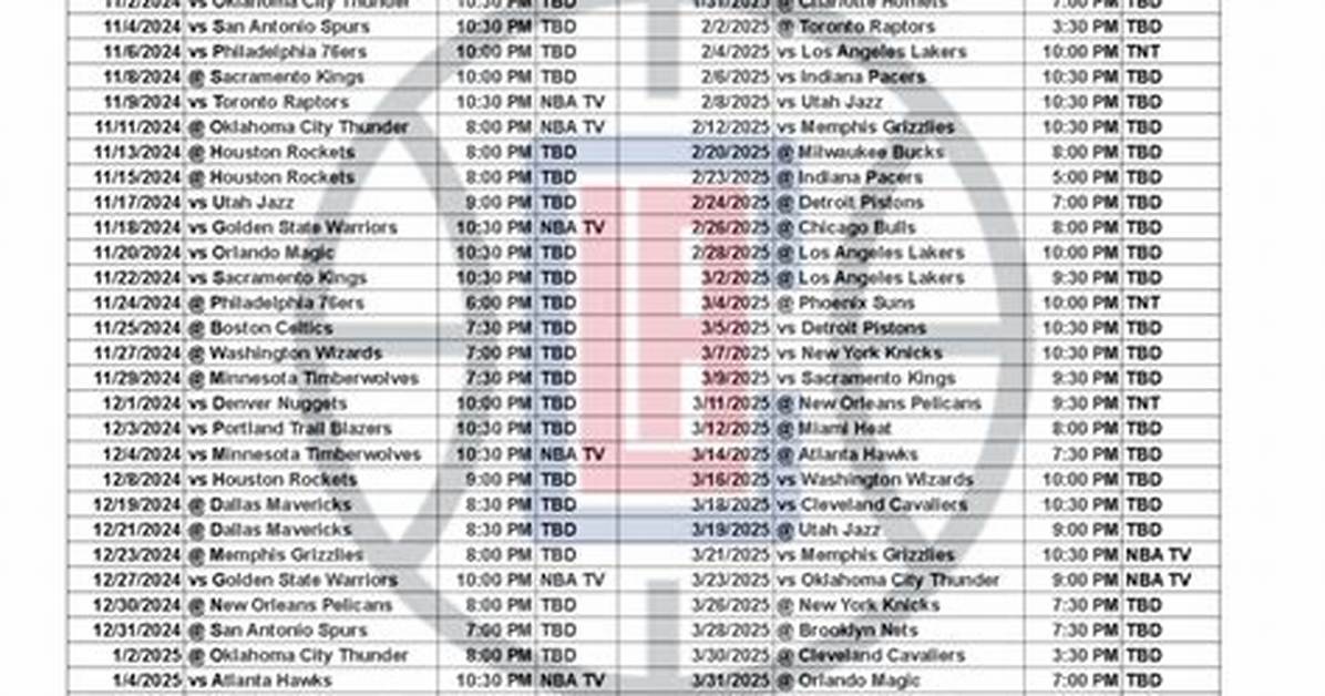 Clippers Schedule and Roster Reality Fact