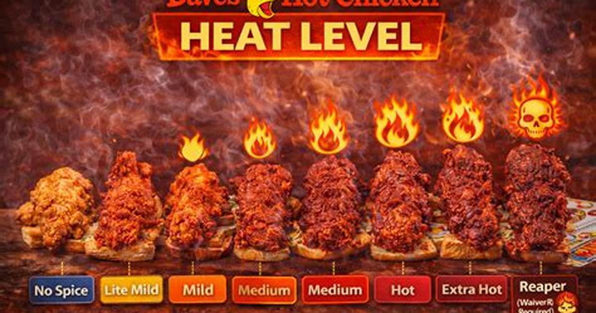Dave S Hot Chicken Heat Ladder Ranked Visual Breakdown from No Spice To