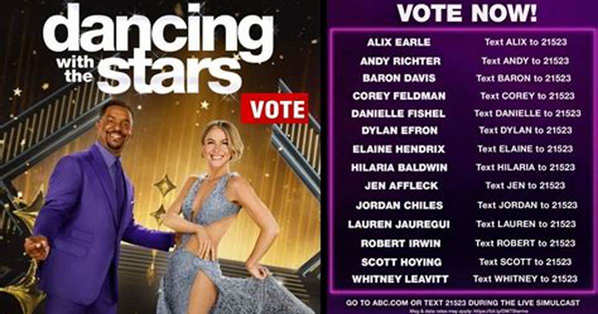 Dwts Season 35 Text Voting Screen Breakdown Exact Shortcodes and Sms