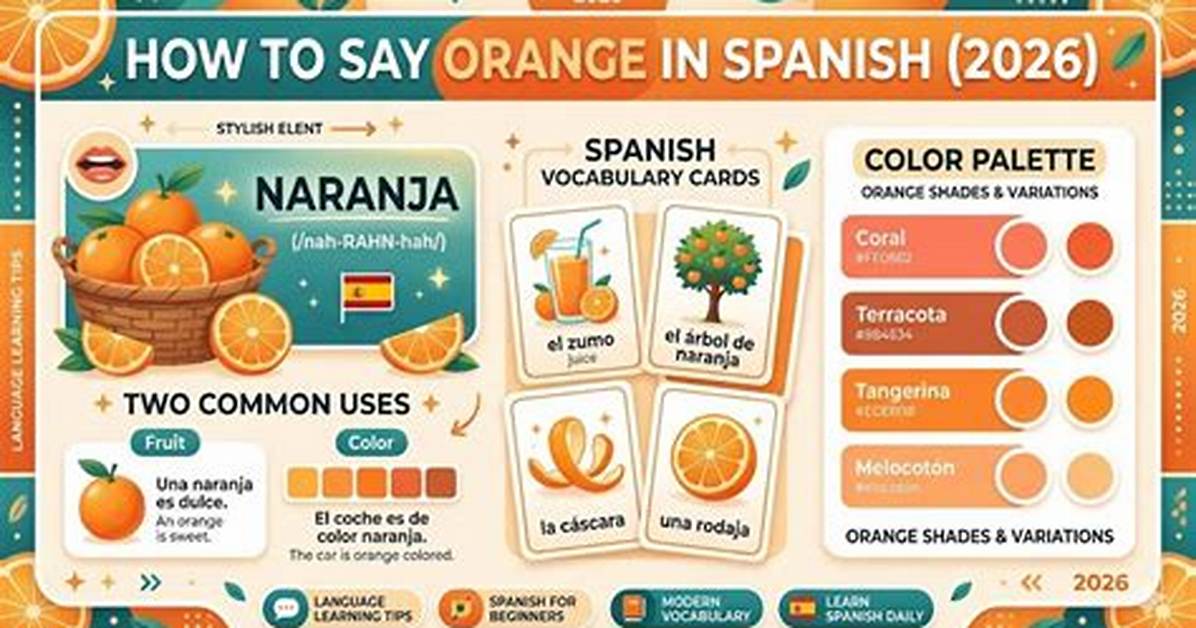 How to Say Orange in Spanish Full Guide to Pronunciation Grammar And