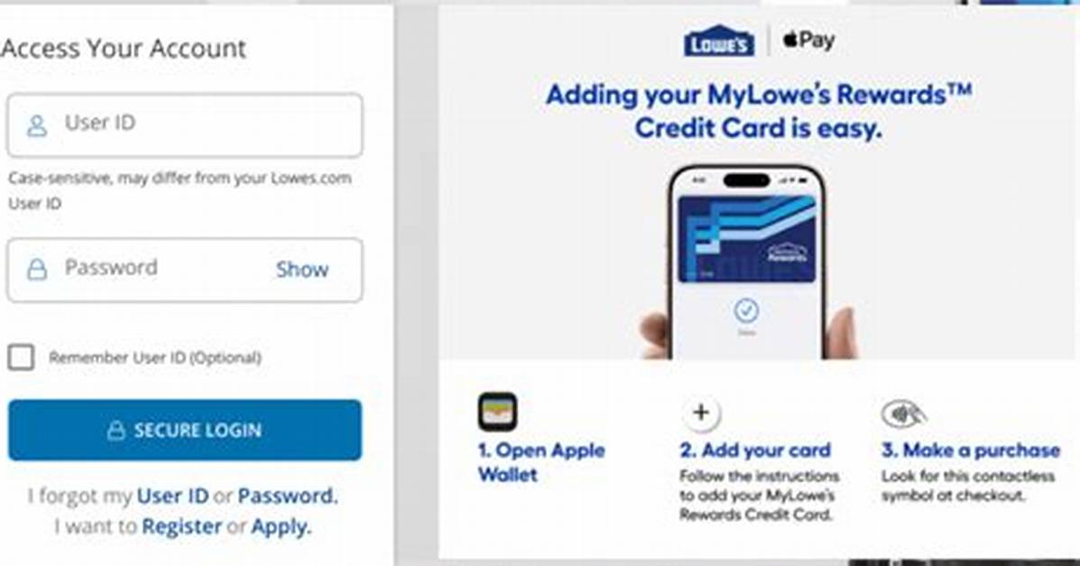 Lowe S Credit Card Payment Walkthrough Screen by Screen Portal App
