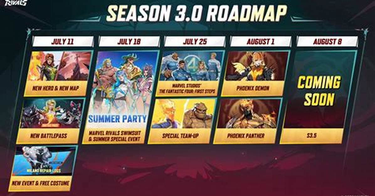 Marvel Rivals Summer Special Event Schedule