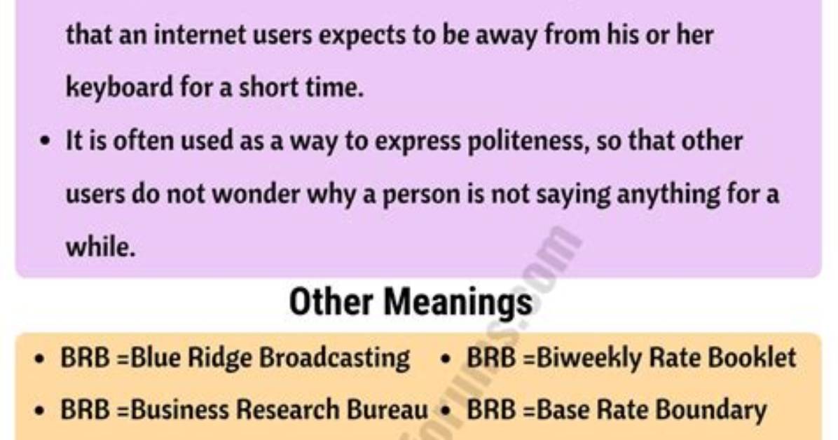 Meaning for Brb Full Guide to Texting Rules Variations And