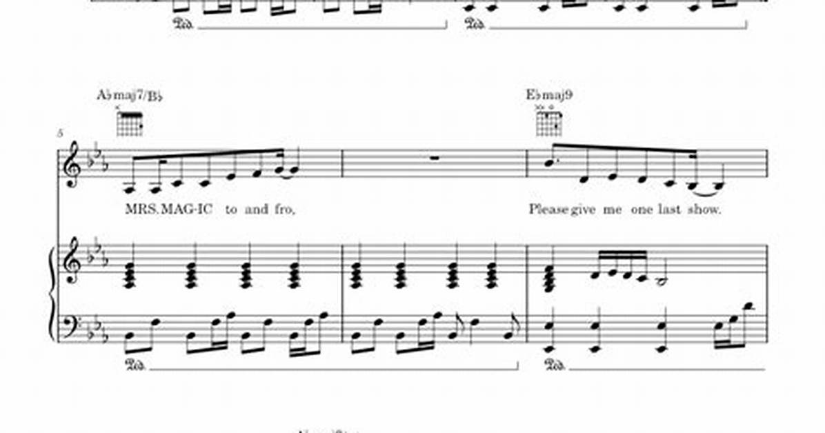 Mrs Magic Piano Sheet Music Breakdown Chords Key And