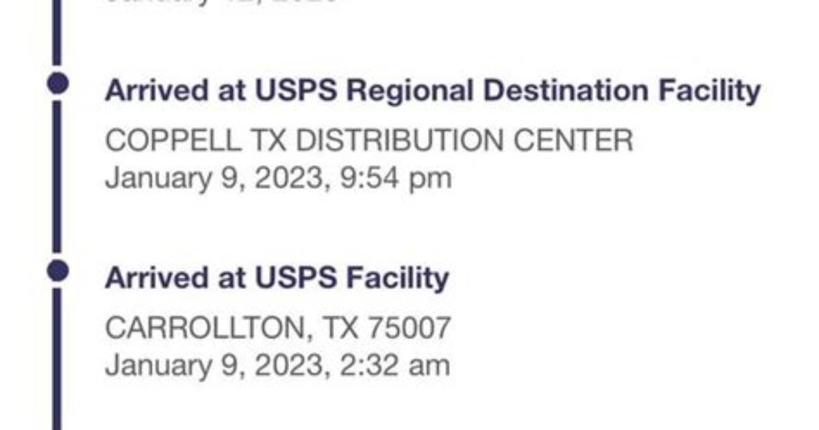 Package Delayed at the Coppell Tx Distribution Center Complete Step by Step