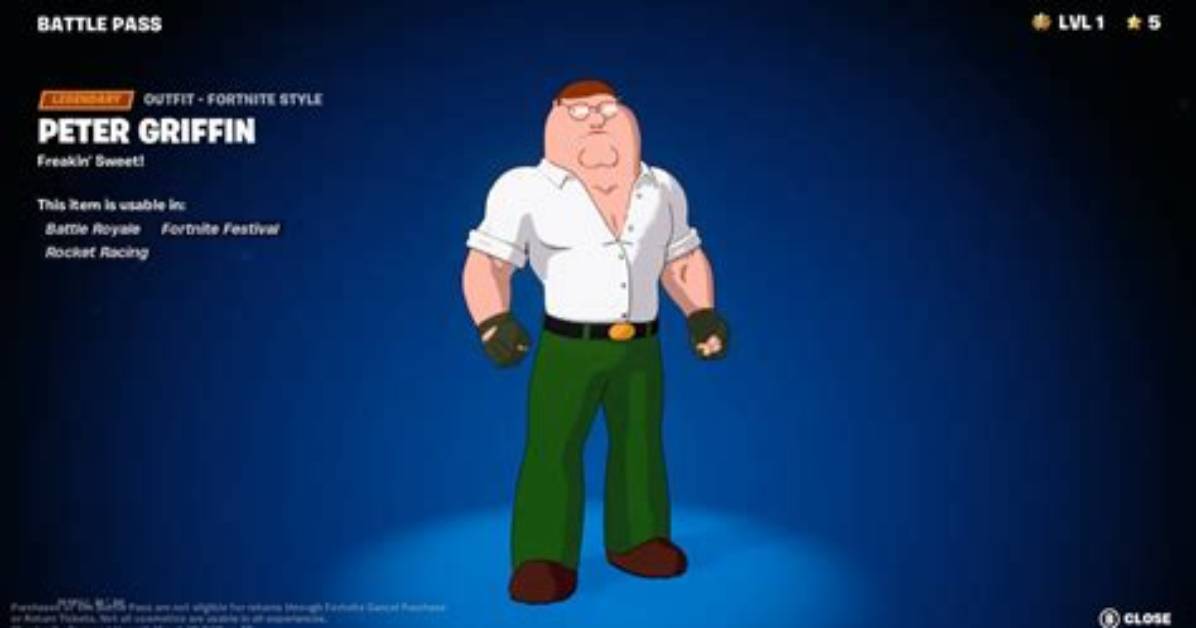 Peter Griffin in Fn Timeline from Secret 2021 Leaks to Chapter 5