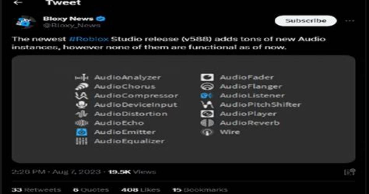 Roblox Audio Update Shifts How