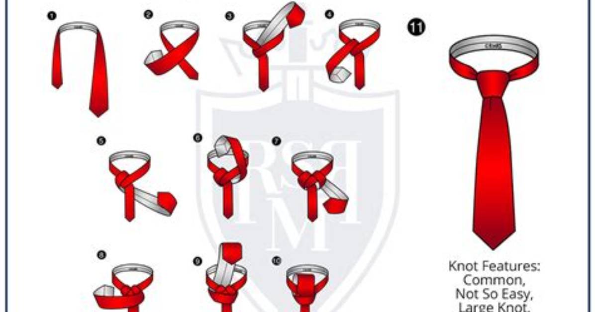 Step by Step Full Windsor Knot Breakdown Visual Guide To