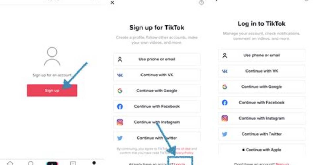 Tiktok App Login