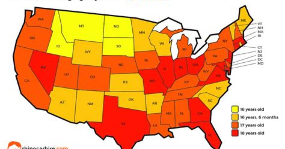 Us Driver S License Age Map See Every State S Exact Age Rules And