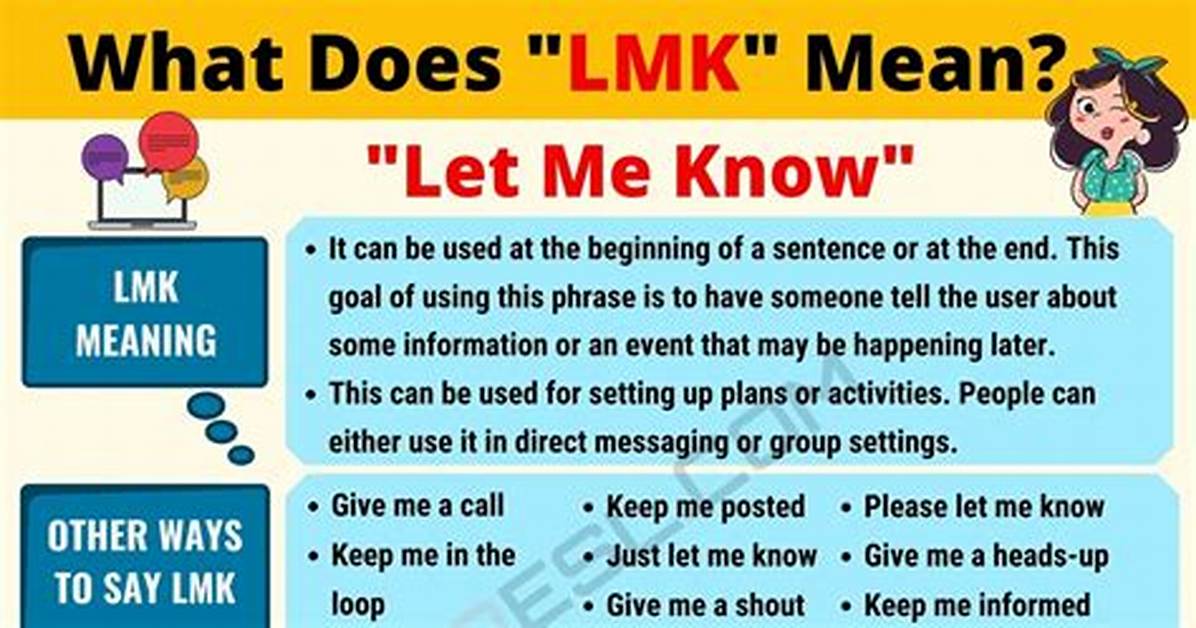 What Does Lmk Mean in Texting the Ultimate Guide to Slang Meaning Replies And