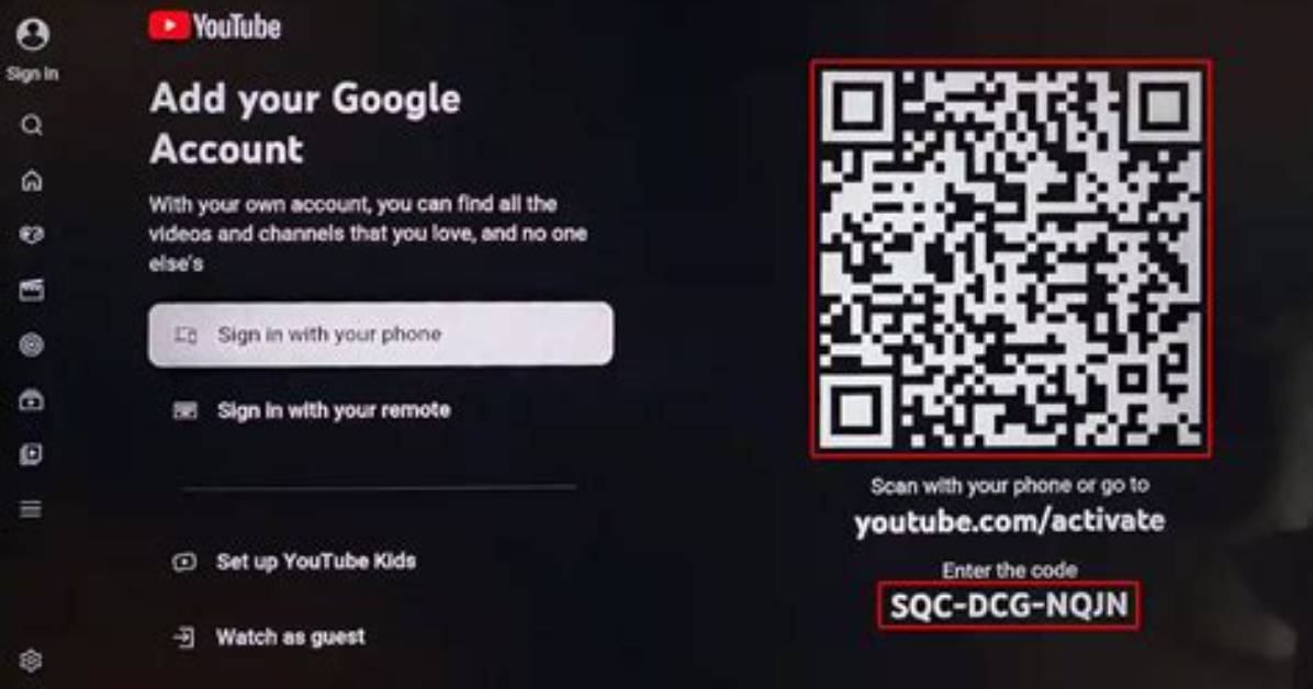 Where to Enter Your Youtube Code Screen by Screen Device